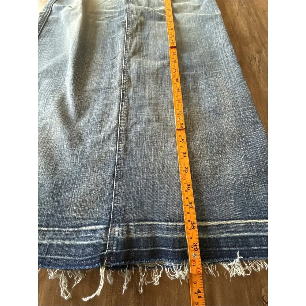 GANNI Tint Edge Faded Wash Organic Denim Maxi Skirt – EU 36 / US 4 NWT